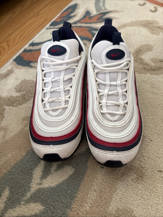 Nike Shoes - Nike White and Navy Low-Top Sneakers